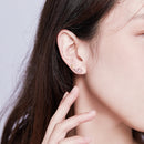 925 Sterling Silver Earrings, 0.6cm, Plated Gold, Plated Platinum for Women