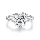 925 Sterling Silver Oxidized Silver Dog Ring for Women