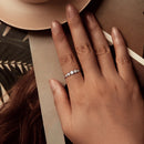 925 Sterling Silver Ring Size 6.0 with Pavé CZ in White Gold Finish for Women