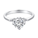 925 Sterling Silver 1.0 Carat Moissanite Ring in Size 8