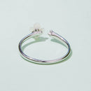 925 Sterling Silver White Gold Plated Ring with Nacre and CZ for Women