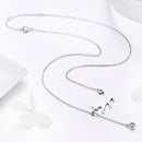 925 Sterling Silver Necklace 38-45cm with 1.4*2.5cm Pendant for Women