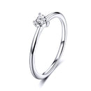 925 Sterling Silver Ring Size 6.0 with CZ and Platinum Plating for Women