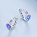 925 Sterling Silver Translucent Opal Earrings with CZ for Women
