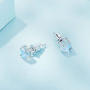925 Sterling Silver Opal Earrings for Women