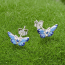 925 Sterling Silver Enamel Pavé Cz Earrings for Women