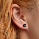925 Sterling Silver Earrings with Turquoise and Black Gold Finish