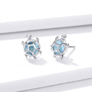 S925 Oxidized Silver Pavé Setting CZ Earrings for Women