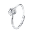 925 Sterling Silver White Gold Plated Moissanite Ring Size E for Women