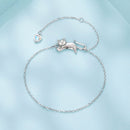 925 Sterling Silver White Gold Plated Moonstone CZ Bracelet for Women