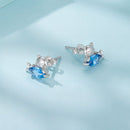 925 Sterling Silver 0.8cm White Gold Plated CZ Earrings for Women