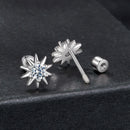 925 Sterling Silver Moissanite 0.10 Carat Earrings for Women - 0.7cm Size