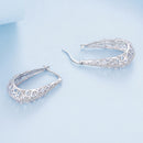 925 Sterling Silver Earrings with Pavé Set CZ, 2.5cm x 0.8cm, for Women