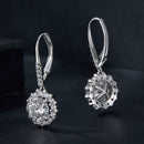 925 Sterling Silver Moissanite 1ct Earrings 26x11mm Pavé White Gold for Women