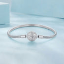 925 Sterling Silver White Gold Plated 17cm CZ Pavé Bracelet for Women