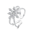 925 Sterling Silver Platinum Plated Pavé Set CZ Ring for Women