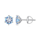 925 Sterling Silver Moissanite 1.00 Carat Earrings Size 7.0mm for Women
