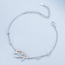 925 Sterling Silver Pavé Setting CZ & Translucent Opal Bracelet 160+50mm for Women