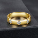 925 Sterling Silver Moissanite Gold Plated Ring for Women, Size 6