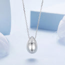 925 Sterling Silver White Gold Plated Necklace 40+5cm Length for Women