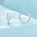 925 Sterling Silver & White Gold Earrings with Pavé Setting CZ - 12x6mm for Women