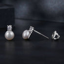 925 Sterling Silver Moissanite 0.1ct Freshwater Pearl Earrings for Women