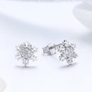 S925 Sterling Silver Earrings with CZ in Pavé Setting - 0.8*0.8cm for Women