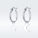 925 Sterling Silver Earrings 2.6x0.7cm for Women
