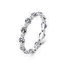 925 Sterling Silver Ring with Pavé Setting CZ - Size 6.0 - Oxidized Silver