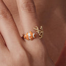 925 Sterling Silver Enamel Gold-Plated Ring for Women