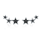 S925 Oxidized Silver Pavé CZ Earrings for Women