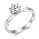 925 Sterling Silver Plated Moissanite Ring Size 6