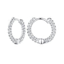925 Sterling Silver Earrings Size 14*1.5mm Plated Platinum for Women