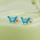 925 Sterling Silver Earrings with Enamel and CZ for Women