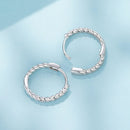 925 Sterling Silver Plated White Gold Earrings Size 1.4x0.2cm for Women