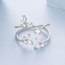 925 Sterling Silver Pavé Setting CZ White Gold Plated Ring 0.18cm for Women