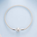 925 Sterling Silver CZ Pavé Setting Bracelet, Size 17.0 for Women
