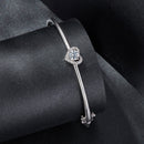 925 Sterling Silver Moissanite & CZ Bracelet Size 17 for Women
