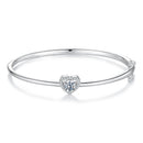 925 Sterling Silver Moissanite & CZ Bracelet Size 17 for Women