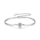 S925 Sterling Silver 5.0mm Moissanite Bracelet for Women