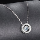 925 Sterling Silver Moissanite Pendant Necklace for Women - 40+5cm, White Gold Plated, Elegant Jewelry