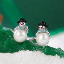 925 Sterling Silver White Gold Plated Quality Shell Pearl Earrings