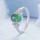925 Sterling Silver Ring 1.7mm Size 6.0 with Transparent Glass for Women