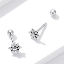 925 Sterling Silver Earrings with Pavé Setting and Oxidized Finish