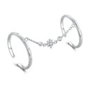 925 Sterling Silver Plated CZ Ring 30mm Chain Length, 1.7mm Width for Women