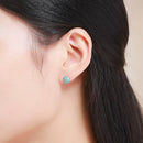 925 Sterling Silver Oxidized Enamel Earrings