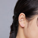 925 Sterling Silver Earrings with Pavé Set CZ, 1.6cm Length, 1.2cm Thickness, Women