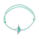 925 Sterling Silver Adjustable Bracelet with Enamel and Transparent Glass Pendant for Women