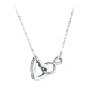 925 Sterling Silver Necklace with Pavé Setting CZ, 40+5cm, Plated White Gold, Women