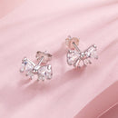 925 Sterling Silver White Gold Plated CZ Earrings for Women - 0.7x1.0cm